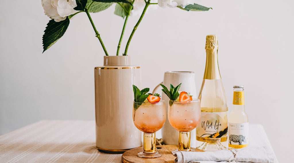 Bubbles & Berries non-alcoholic mindful cocktail with Wild Life Botanicals
